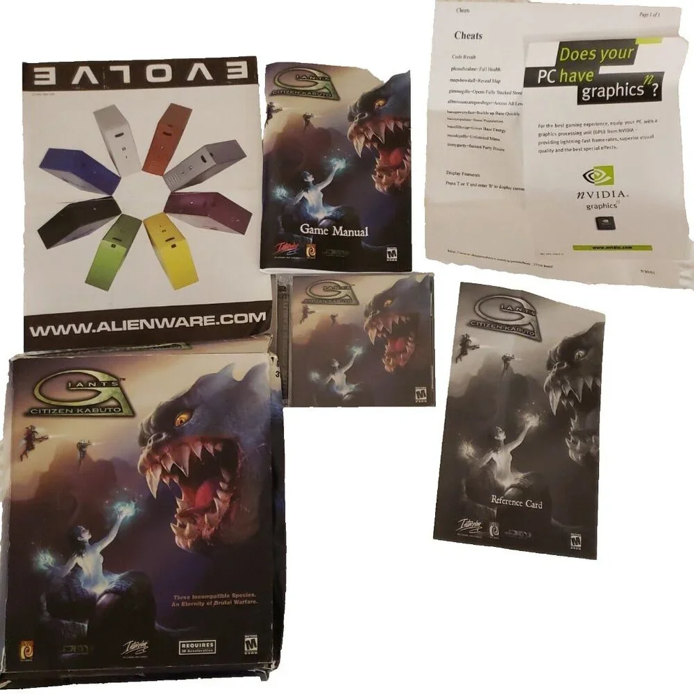 Giants Citizen Kabuto Big Box PC Game 2000 Vintage Video Game CD Rom Complete